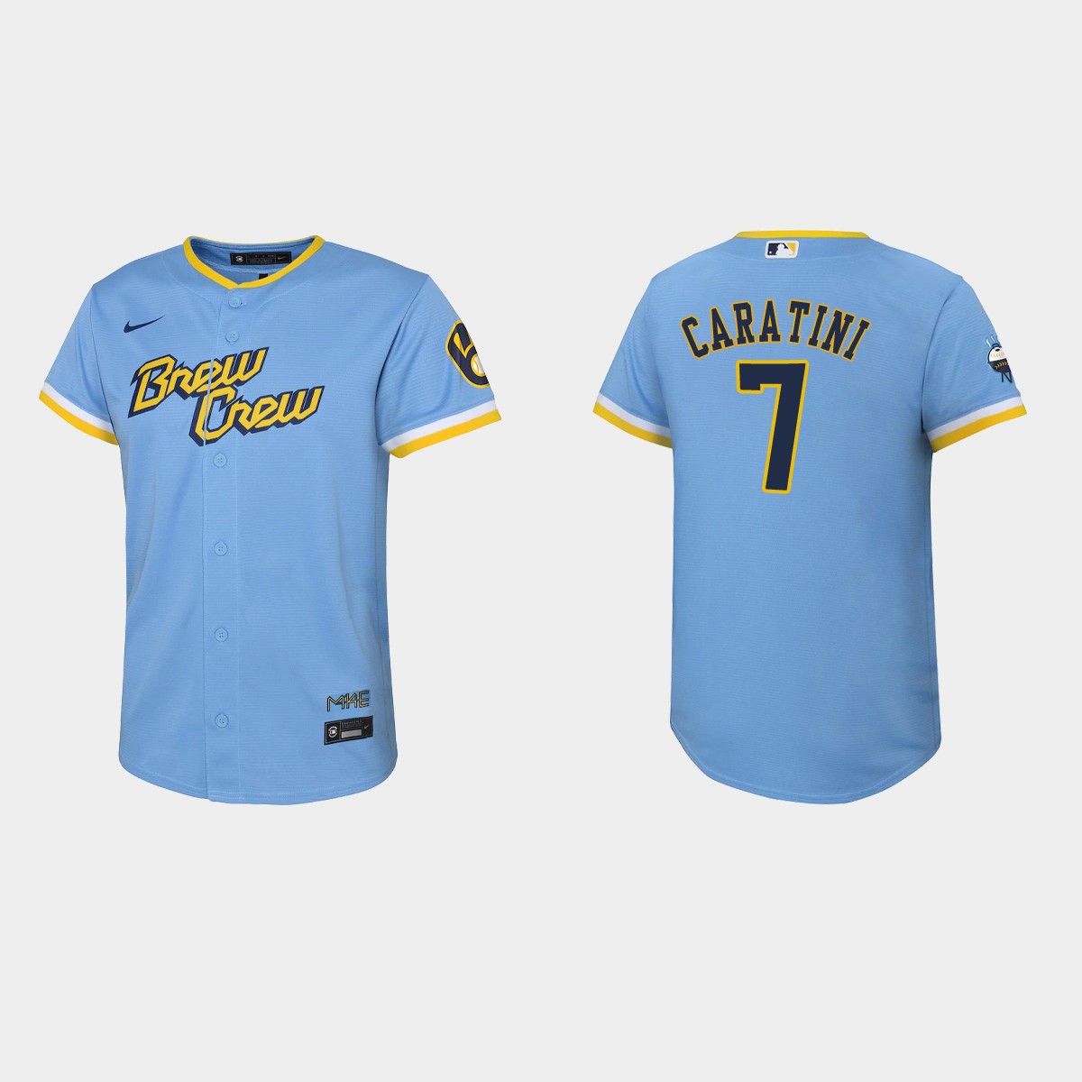 Youth Milwaukee Brewers Victor Caratini Powder Blue City Connect Jersey
