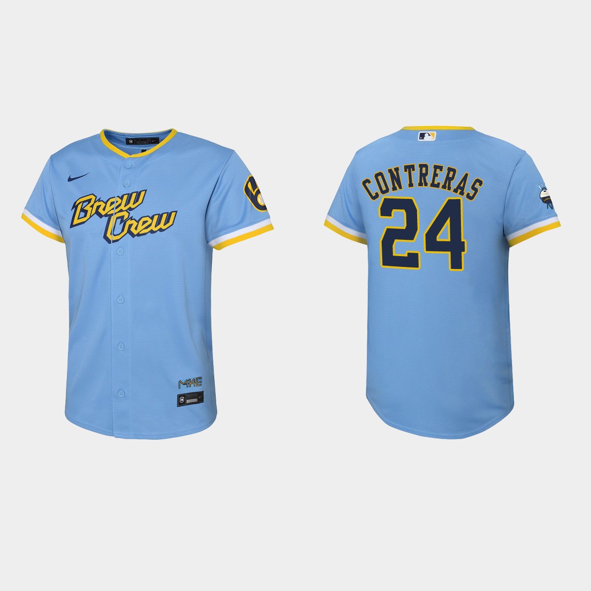 Youth Milwaukee Brewers William Contreras Powder Blue City Connect Jersey