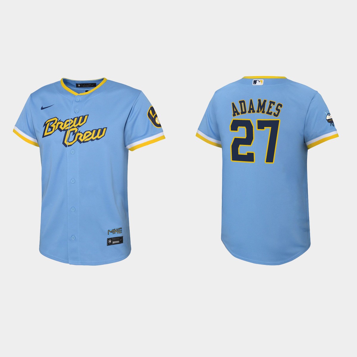 Youth Milwaukee Brewers Willy Adames Powder Blue City Connect Jersey