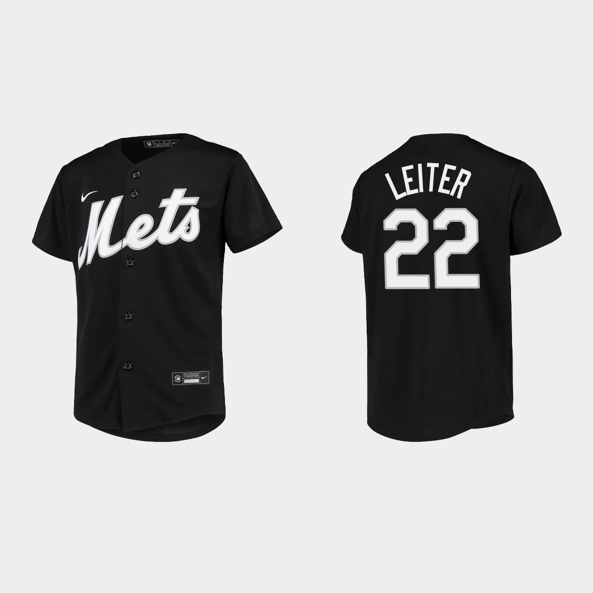 Youth New York Mets Al Leiter Black Team Jersey