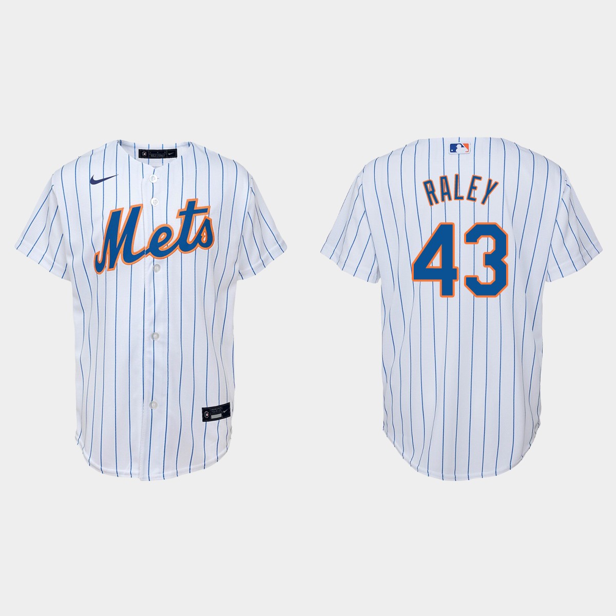 Youth New York Mets Brooks Raley White Home Jersey