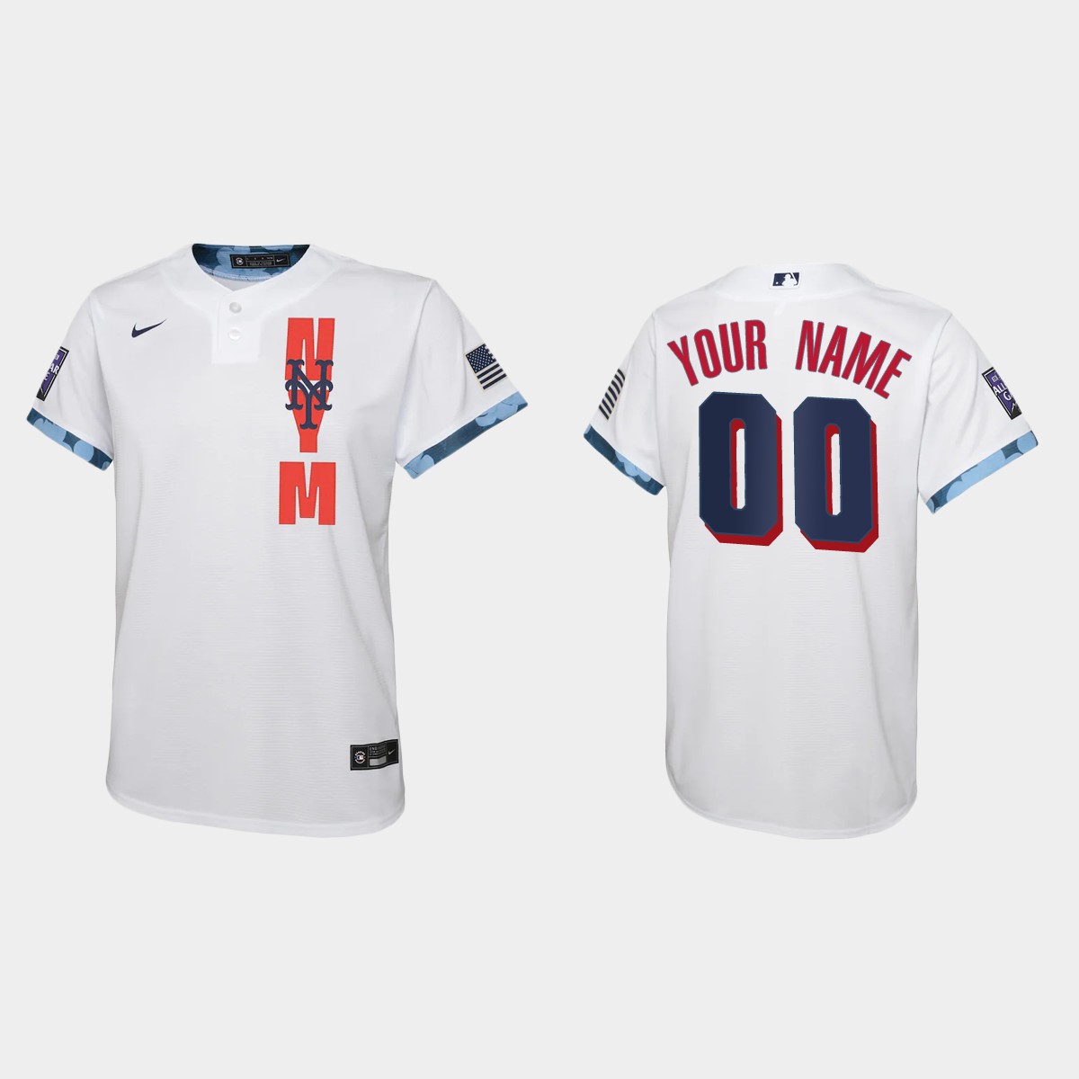 Youth New York Mets Custom White All-Star Game Jersey
