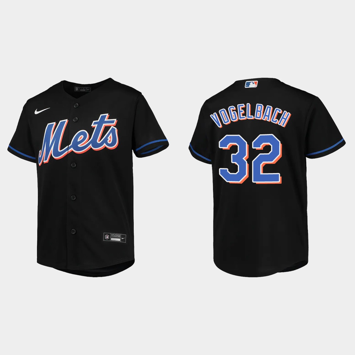 Youth New York Mets Daniel Vogelbach Black Alternate Jersey