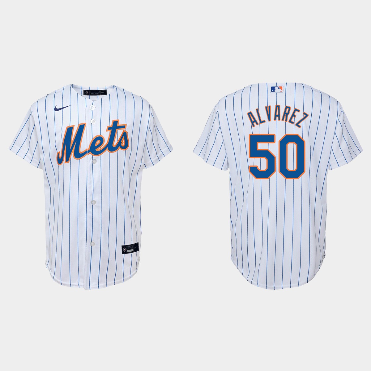 Youth New York Mets Francisco Alvarez White Home Jersey