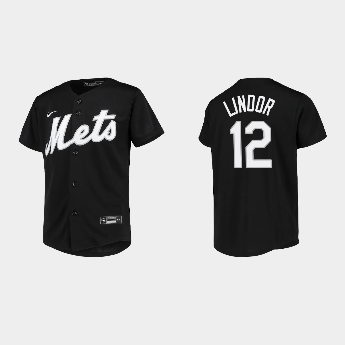 Youth New York Mets Francisco Lindor Black Team Jersey