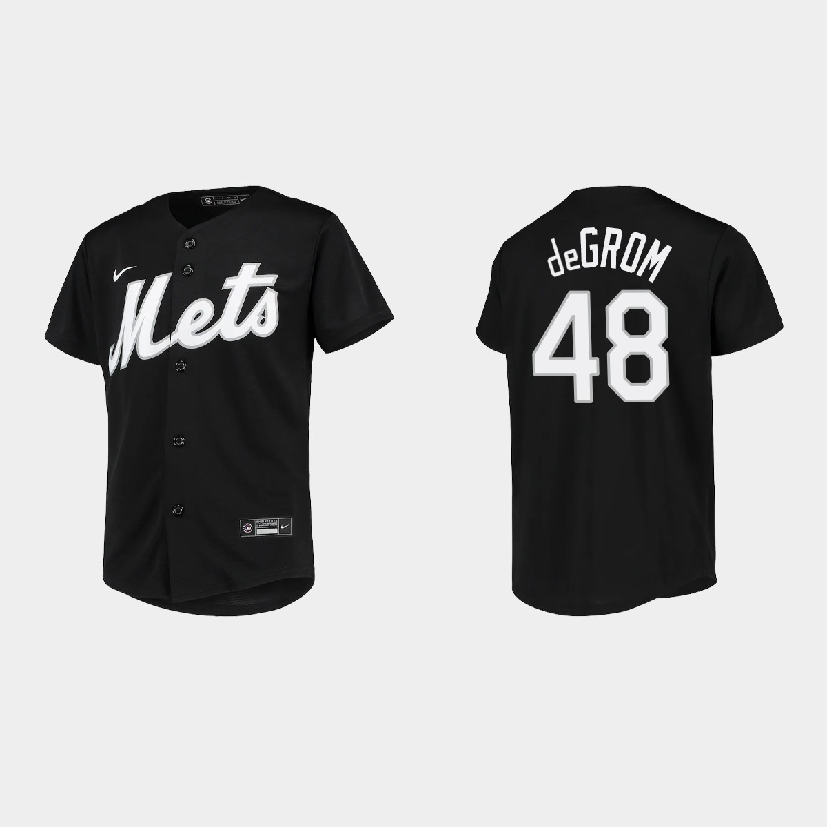 Youth New York Mets Jacob deGrom Black Team Jersey
