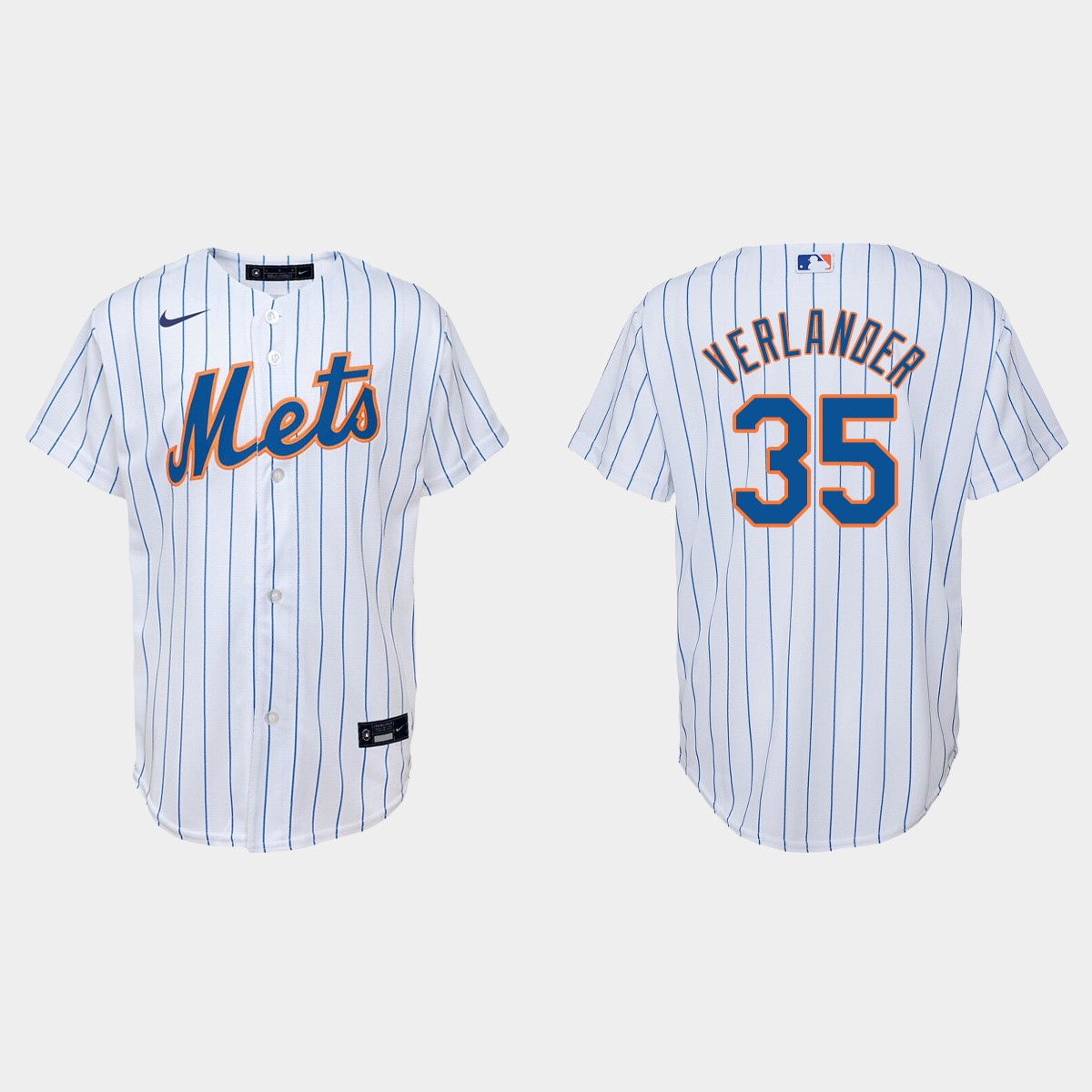 Youth New York Mets Justin Verlander White Home Jersey