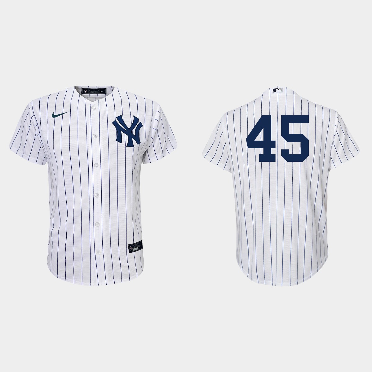 Youth New York Yankees #45 Gerrit Cole White Navy Home Jersey