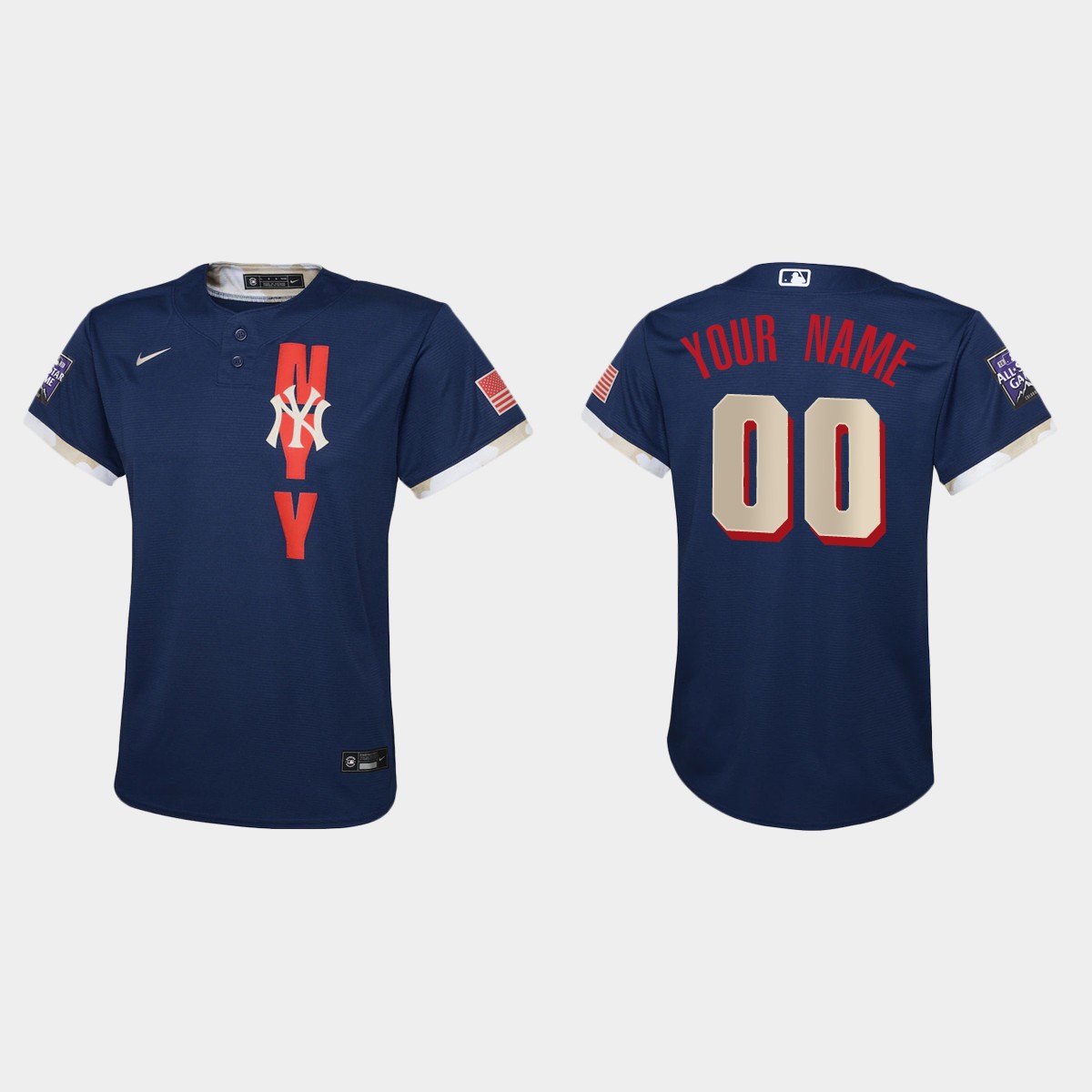 Youth New York Yankees Custom Navy All-Star Game Jersey
