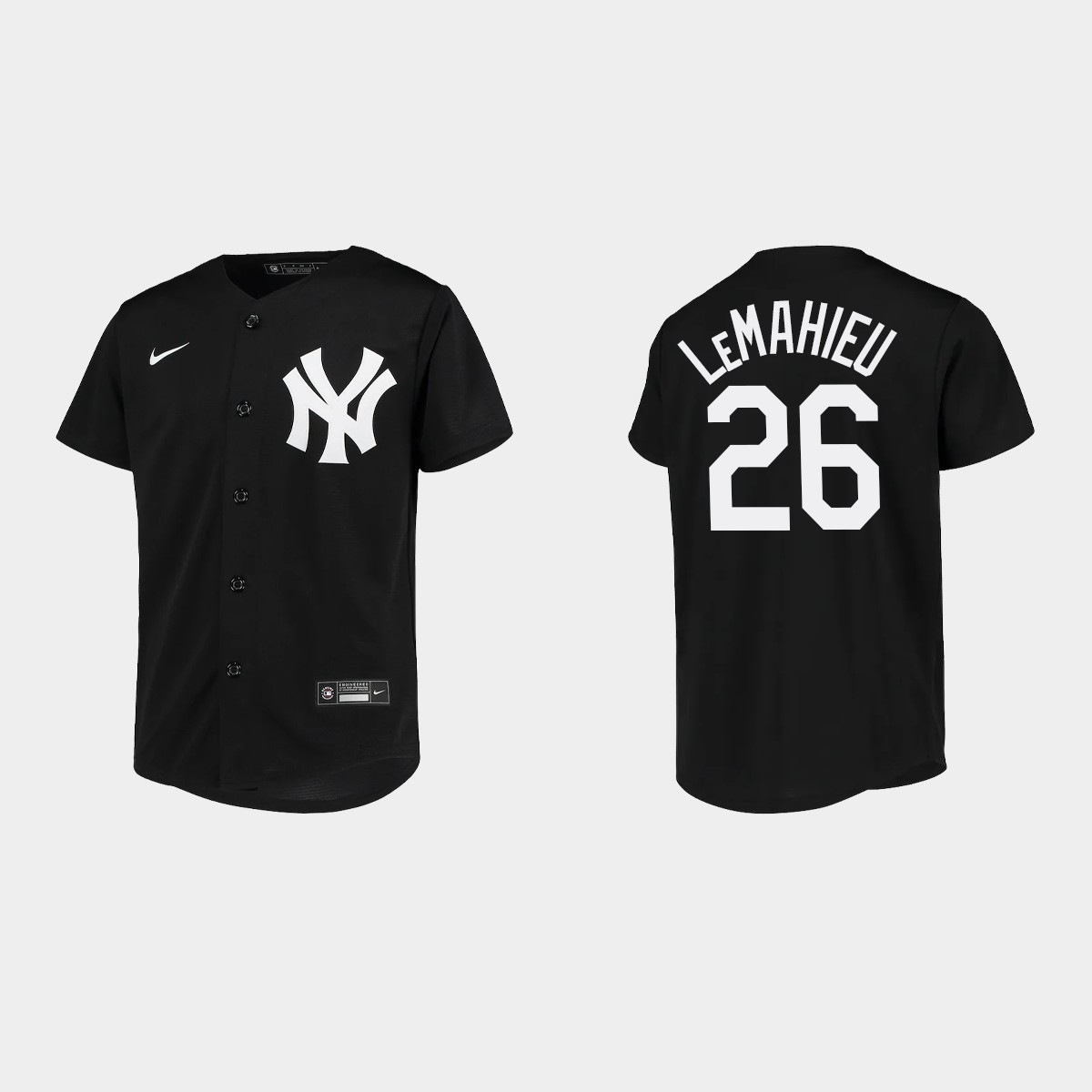 Youth New York Yankees D.J. LeMahieu Black Team Jersey