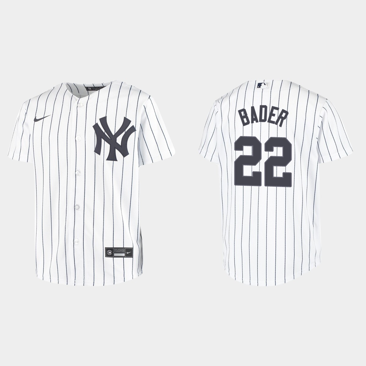 Youth New York Yankees Harrison Bader White Home Jersey