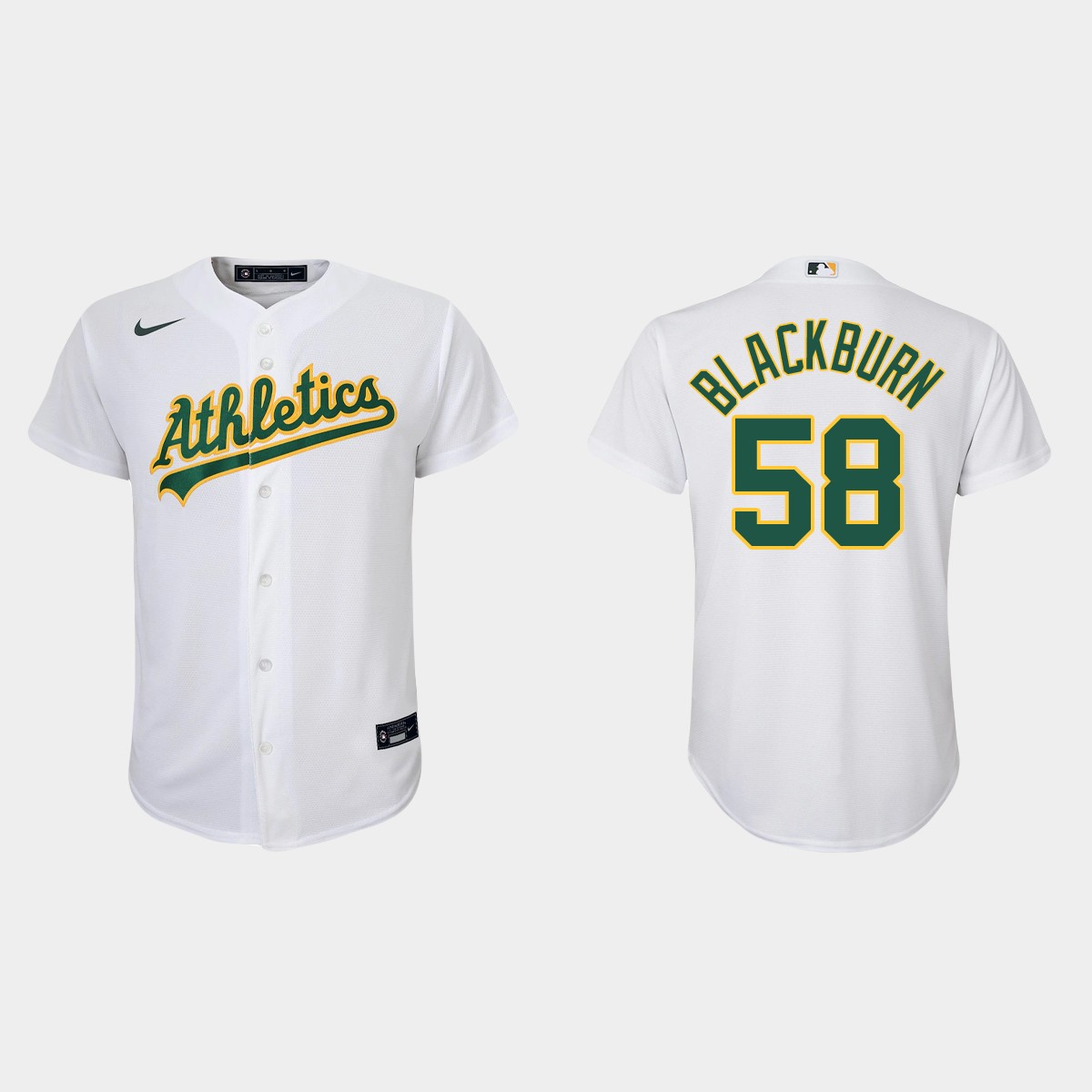 Youth Oakland Athletics Paul Blackburn White Home Jersey