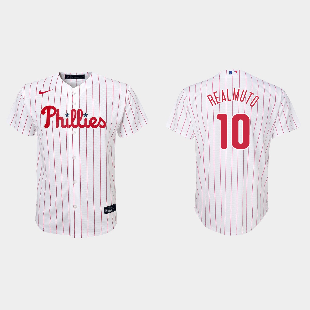 Youth Philadelphia Phillies #10 J.T. Realmuto White Home Jersey