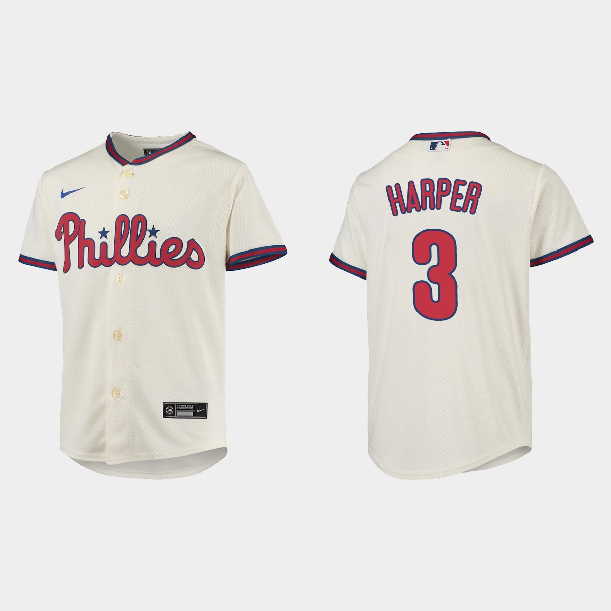 Youth Philadelphia Phillies Bryce Harper Cream Jersey