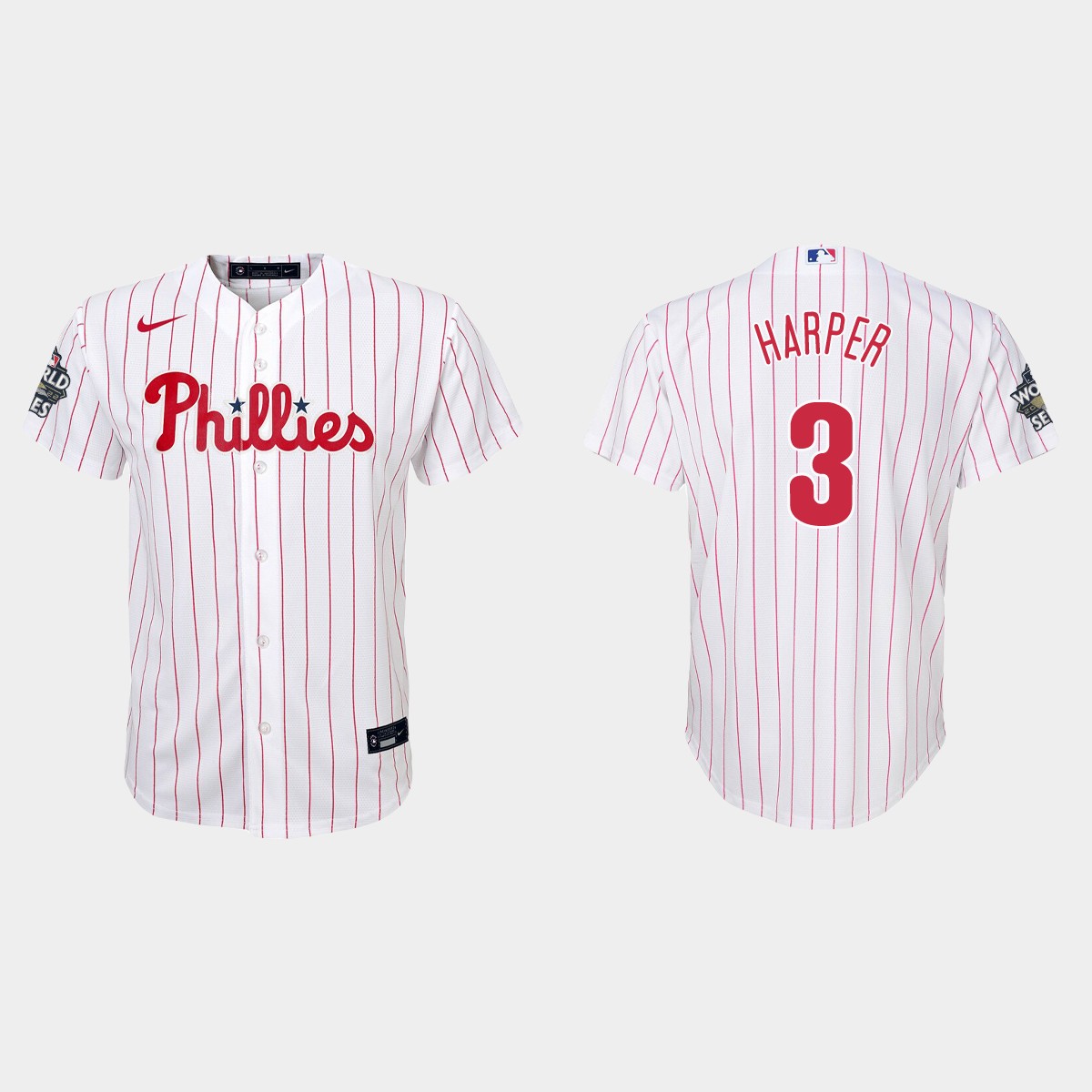 Youth Philadelphia Phillies Bryce Harper White World Series Jersey