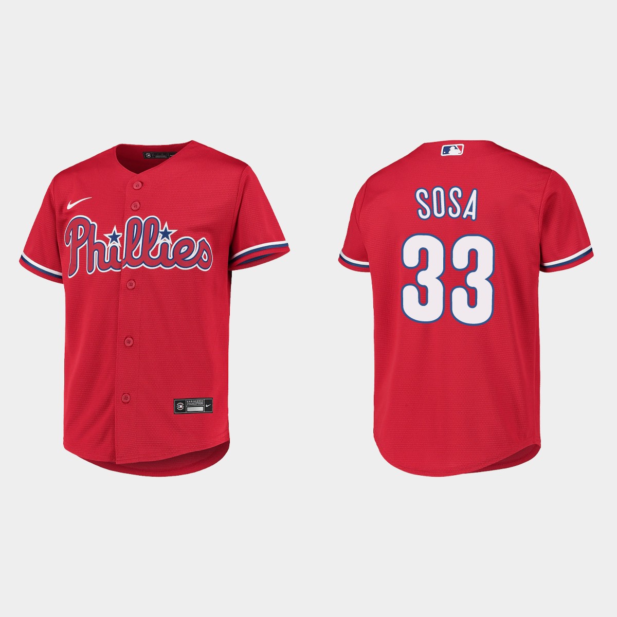 Youth Philadelphia Phillies Edmundo Sosa Red Jersey
