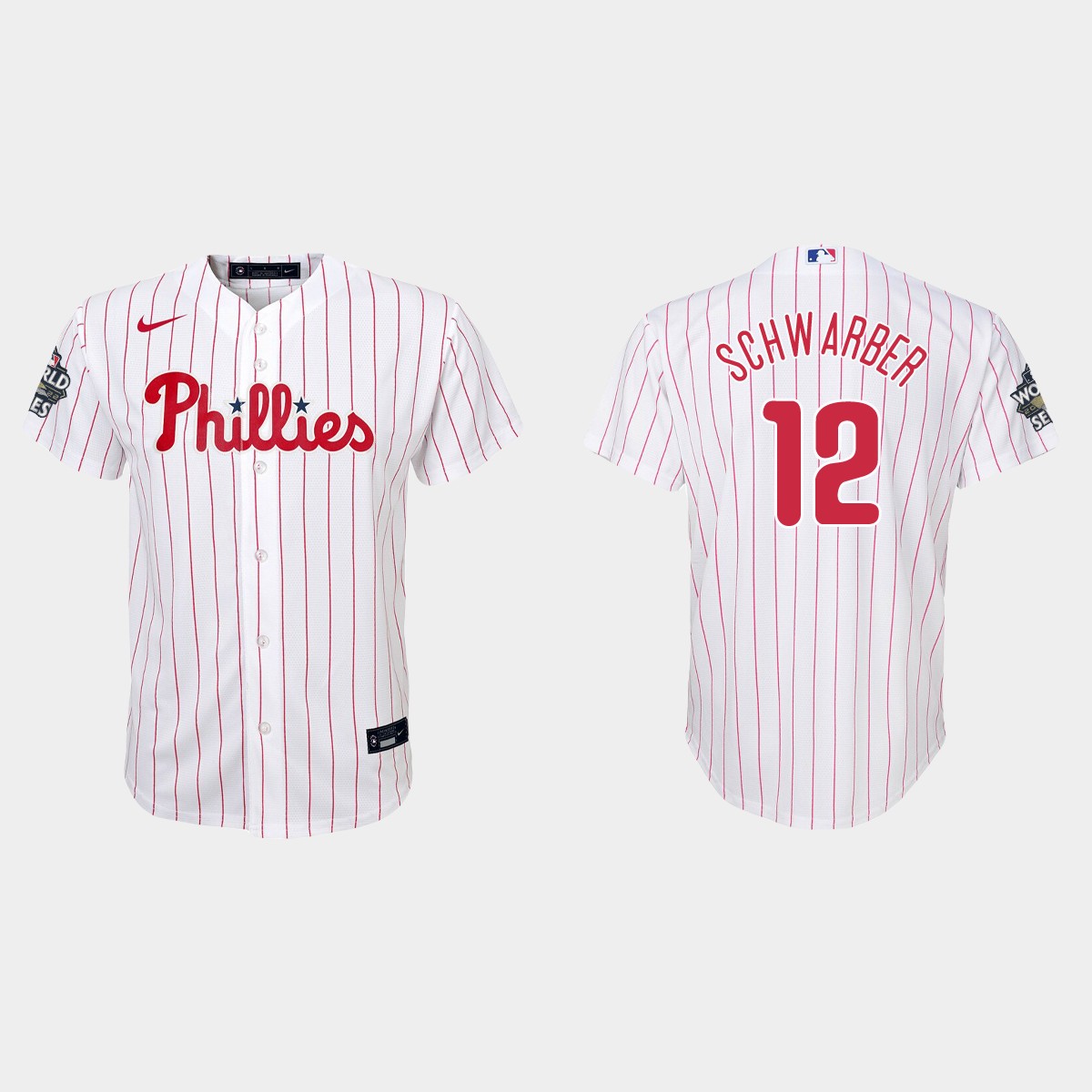 Youth Philadelphia Phillies Kyle Schwarber White World Series Jersey