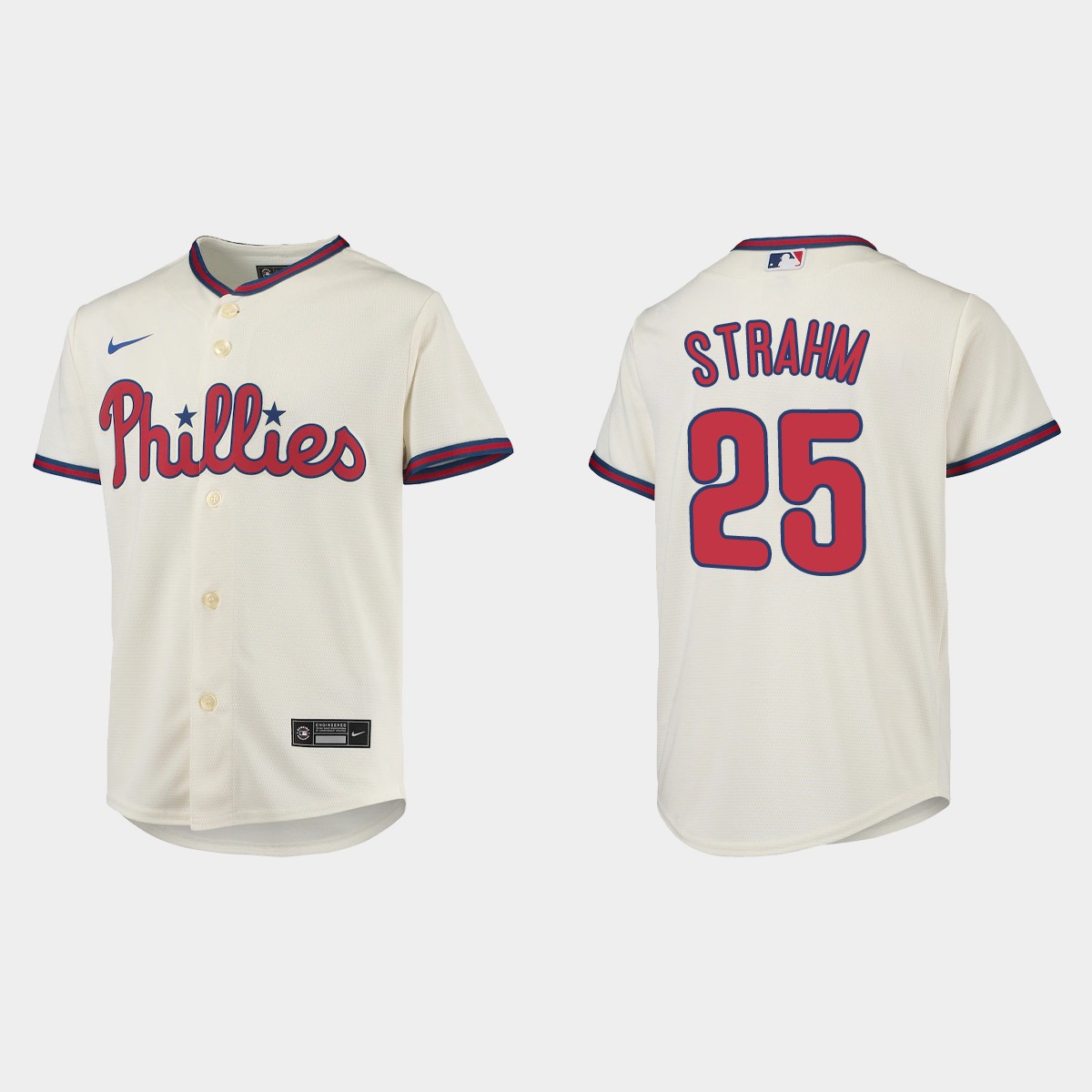 Youth Philadelphia Phillies Matthew Strahm Cream Jersey