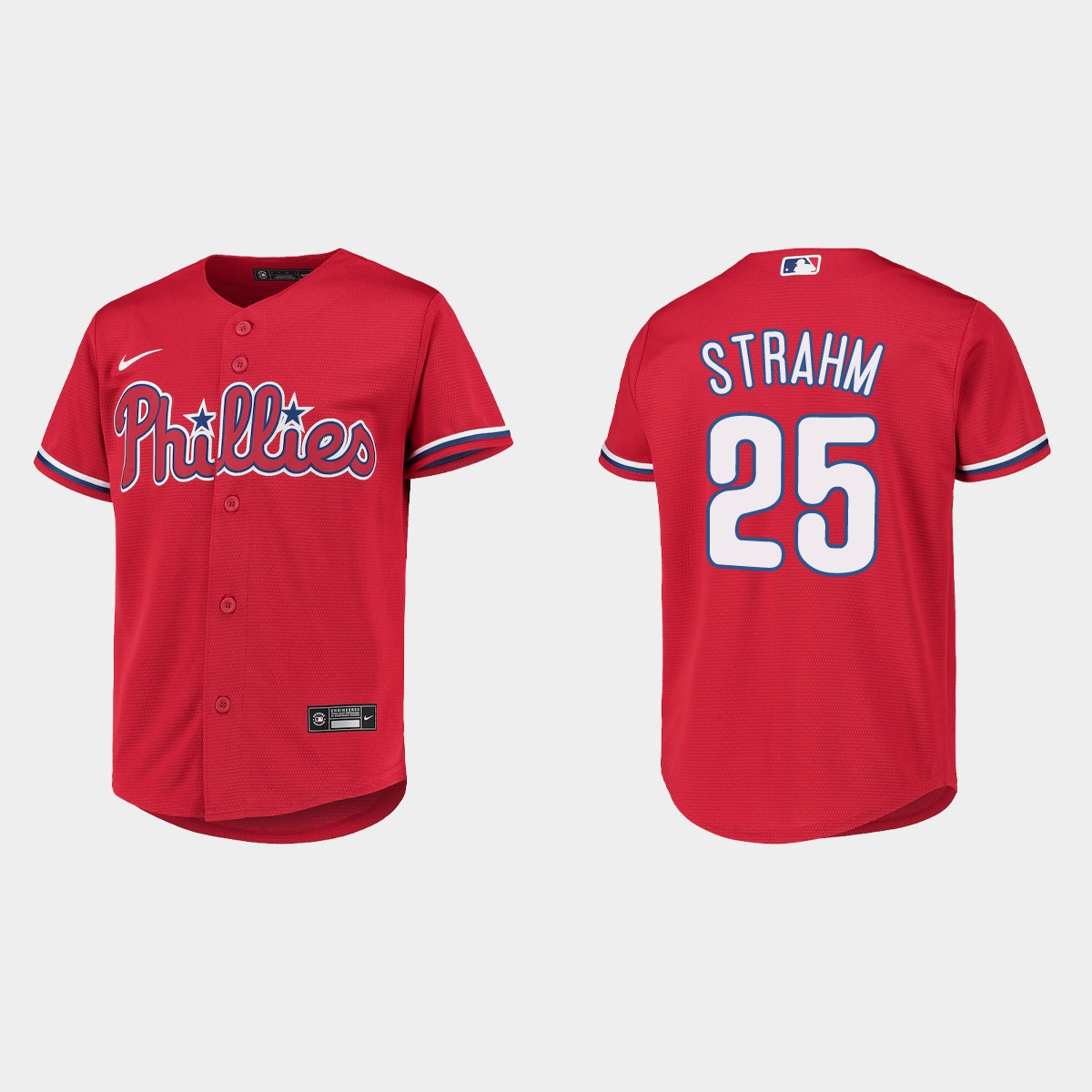 Youth Philadelphia Phillies Matthew Strahm Red Jersey