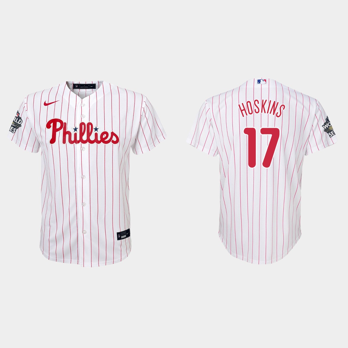 Youth Philadelphia Phillies Rhys Hoskins White World Series Jersey