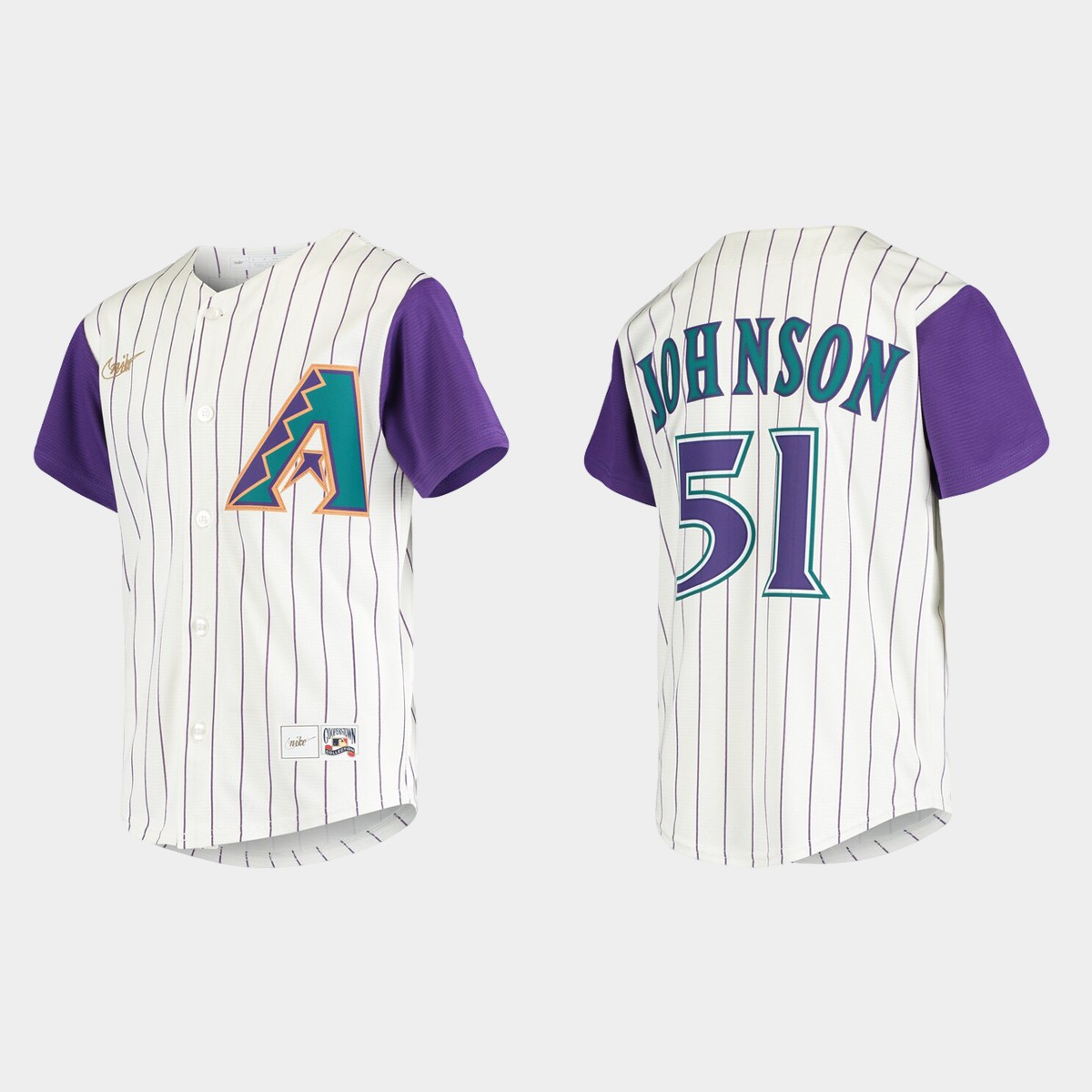 Youth Randy Johnson Arizona Diamondbacks Cooperstown Collection Alternate Jersey - Cream Purple