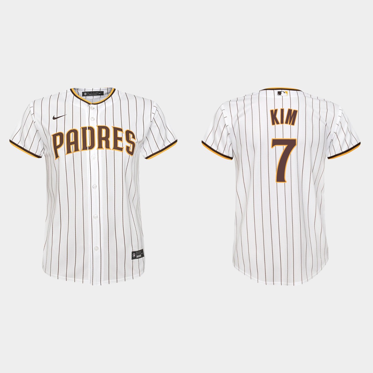 Youth San Diego Padres #7 Ha-Seong Kim White Home Jersey