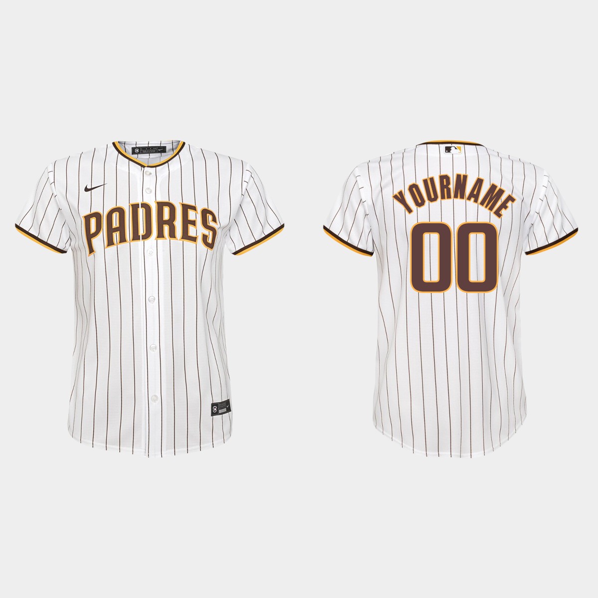 Youth San Diego Padres Custom White Home Jersey