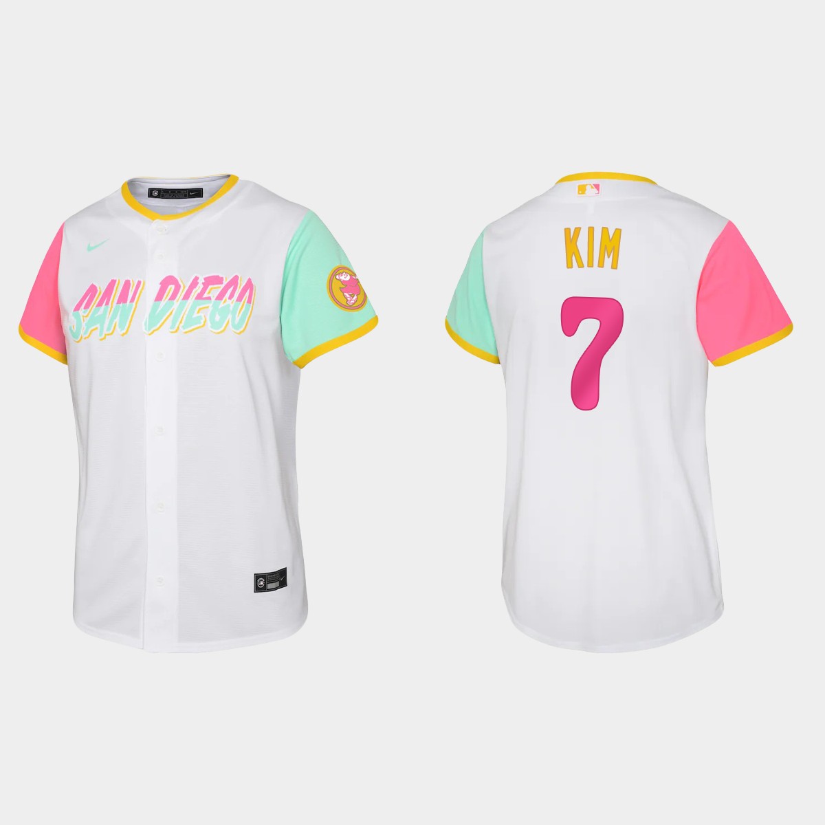 Youth San Diego Padres Ha-Seong Kim White City Connect Jersey