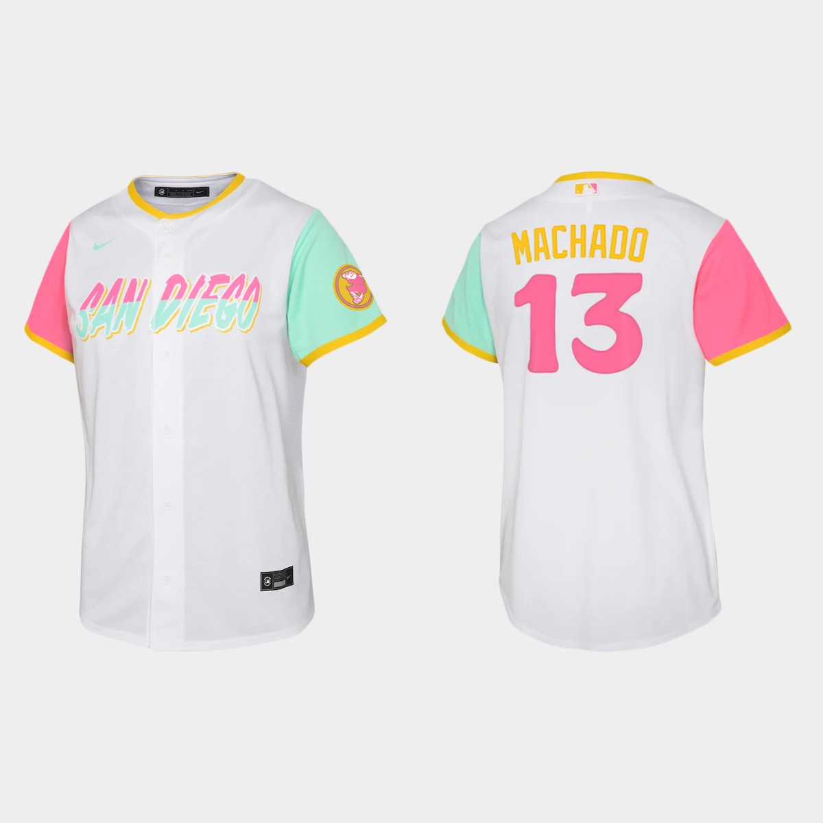 Youth San Diego Padres Manny Machado White City Connect Jersey