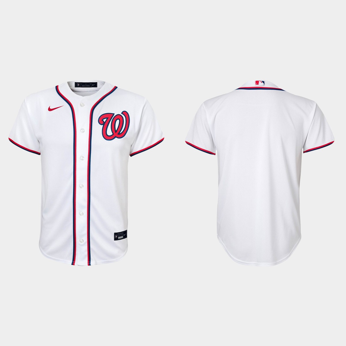 Youth # Washington Nationals White Home Jersey